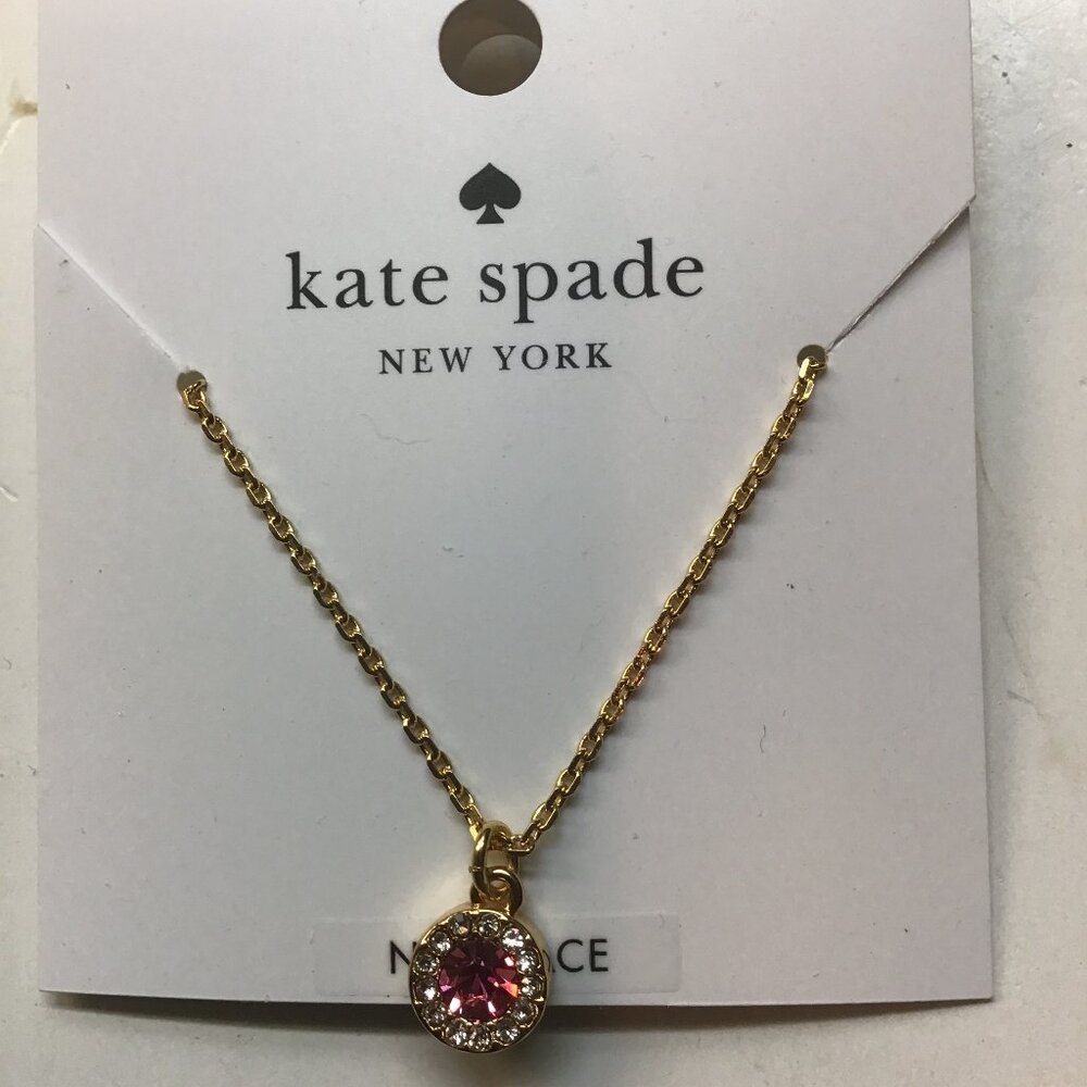 Kate Spade New Pink Pave Halo Necklace